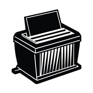 black shredder machine with paper clip art preview