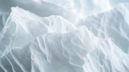 Obraz premium Textured White Paper: An abstract composition of textured white paper, showcasing intricate folds and patterns with subtle shadows and light, providing a sense of depth and elegance.