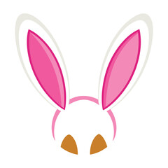 easter cute rabbits ears no face vector art white background