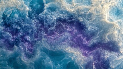 Fototapeta premium Abstract Swirling Nebula Blue Purple Beige Cosmic Cloud Texture