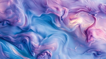 Obraz premium Abstract Swirling Purple Blue Pink Paint Cosmic Background