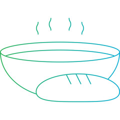 Bread Soup icon single vector illustration