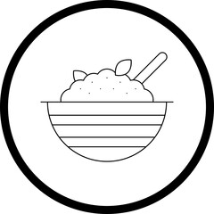 Rice Pudding icon single vector illustration