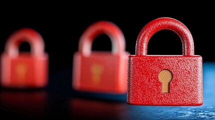 secure your digital life with red padlocks: a symbol of safety and protection in a digital world