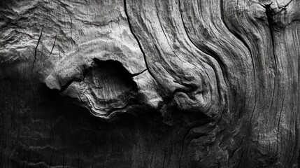 A close-up of driftwood with deep grooves and soft, eroded edges, artistic and minimalist composition