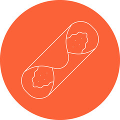 Cannoli icon single vector illustration