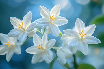 Delicate white flowers in soft focus