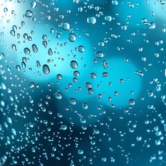 Water droplets on glass with soft light and bokeh effect