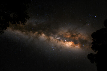 A starry night sky with the Milky Way galaxy visible.