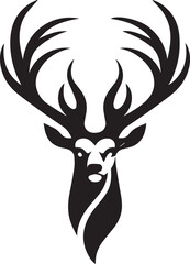 Deer Head Vector Illustration in Black and White