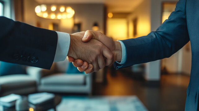 Real estate investor engages in partnership with developer in modern office setting during a strategic meeting