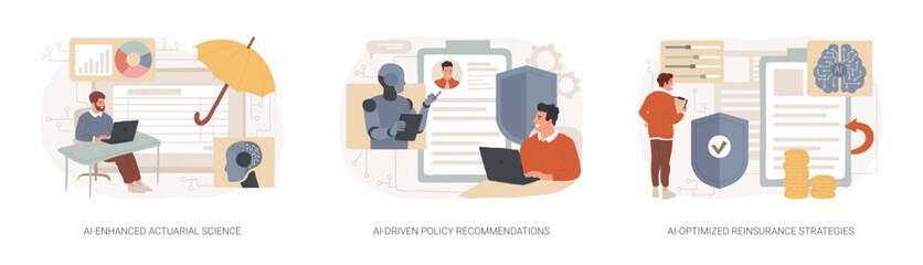 AI for Insurance Companies abstract concept vector illustrations.