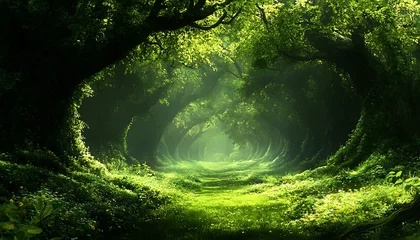 Photo sur Plexiglas Magical forest path, sunlight, nature
