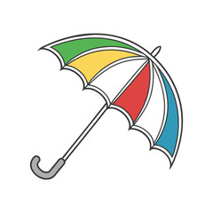 Rainbow umbrella vector illustration art design