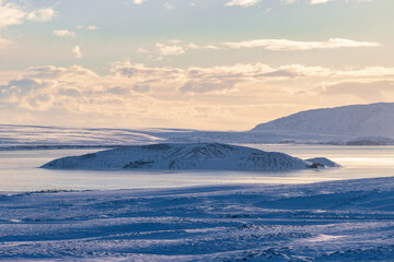Obraz premium Snowed Thingvellir National Park in winter (Golden circle - South Iceland)