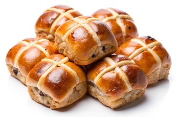 hot cross buns isolated on white background