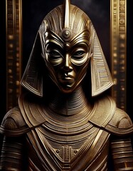 Ancient Egyptian Sarcophagus with an Alien Pharaoh Face