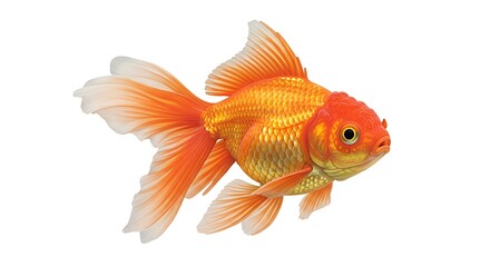 Fototapeta premium goldfish isolated on white background