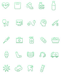 gradient icons of medical health