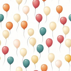Seamless pattern of balloons happy celebration digital wallpaper background festive design colorful viewpoint