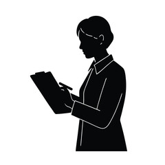 Person taking notes on clipboard to capture important meeting details