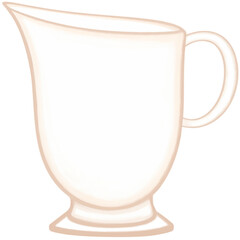 A white ceramic jar of hot coffee or tea or milk.