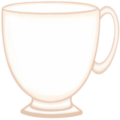 A white ceramic mug of hot coffee or hot tea or hot milk.