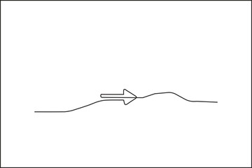 Continuous Line Drawing of Right-Pointing Arrow - Vector Illustration
