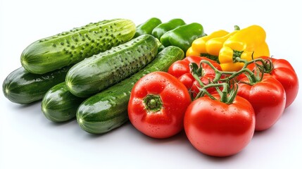 Creative Layout of Summer Vegetables including Tomato