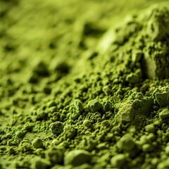 Vibrant Matcha Green Tea Powder in Ultra-HD Macro Shot with Soft Natural Lighting