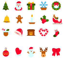 set of christmas icons