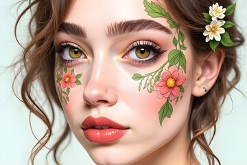 Fototapeta premium Beautyful women with flowers