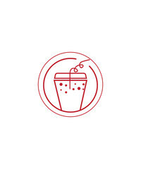 juice shop logo design, fresh juice glass logo design, vector illustration