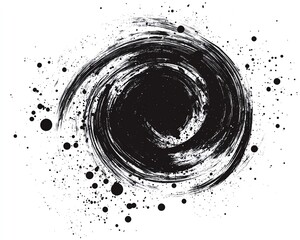 Brush circles, ink splatter effect, grunge design, textured strokes, creative illustration, abstract EPS 10 vector, handdrawn grunge, rough circles, artistic chaos