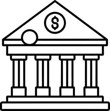 bank building outline with dollar sign clip art preview