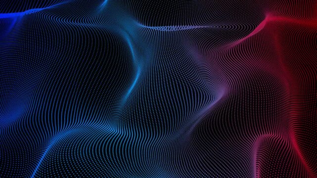 dot waving background animation. wave flow animation black background. Dot half tone pattern background 4k video footage.
