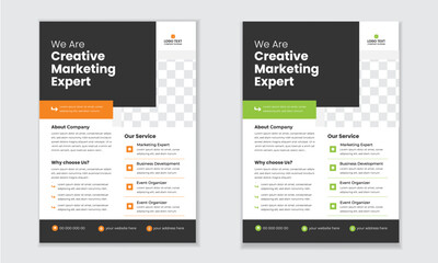 A bundle of templates of a4 flyer template, modern template, in blue color, and modern design, perfect for creative professional business.