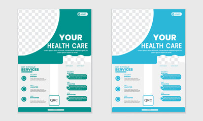 A bundle of templates of a4 flyer template, modern template, in blue color, and modern design, perfect for creative professional business.