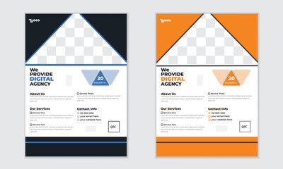 A bundle of templates of a4 flyer template, modern template, in blue color, and modern design, perfect for creative professional business.