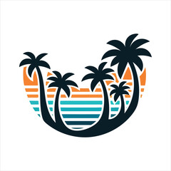 tropical island vector illustration