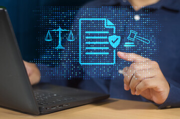 01/2568  Business management concept. Compliance with laws and regulations and ethical operations to standard and corporate policy. 