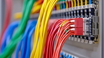 colorful network cables connecting data systems for digital infrastructure