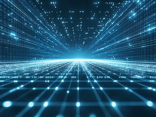 Blue abstract representation of data connection and networks