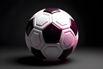 Fototapeta premium Close-up of a soccer ball with dark and light panels, studio shot