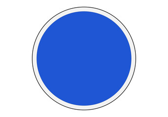 Señal de círculo vacía de color azul y trazo blanco