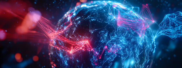 Fototapeta premium Connected Global Network in Digital Space