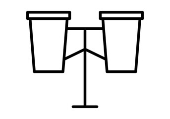 Icono negro de dos papeleras en fondo blanco