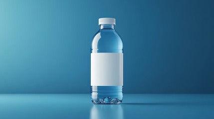illustration with plain light background with space for text and blank label bottle
