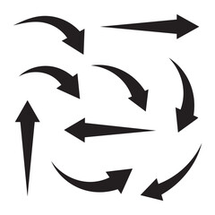 black arrow icon on white background. curved arrow sign vector for your web site design, logo, app, UI. arrow indicated the direction symbol.