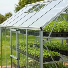 Fototapeta premium Small Scale Greenhouse for Organic Farming and Sustainability